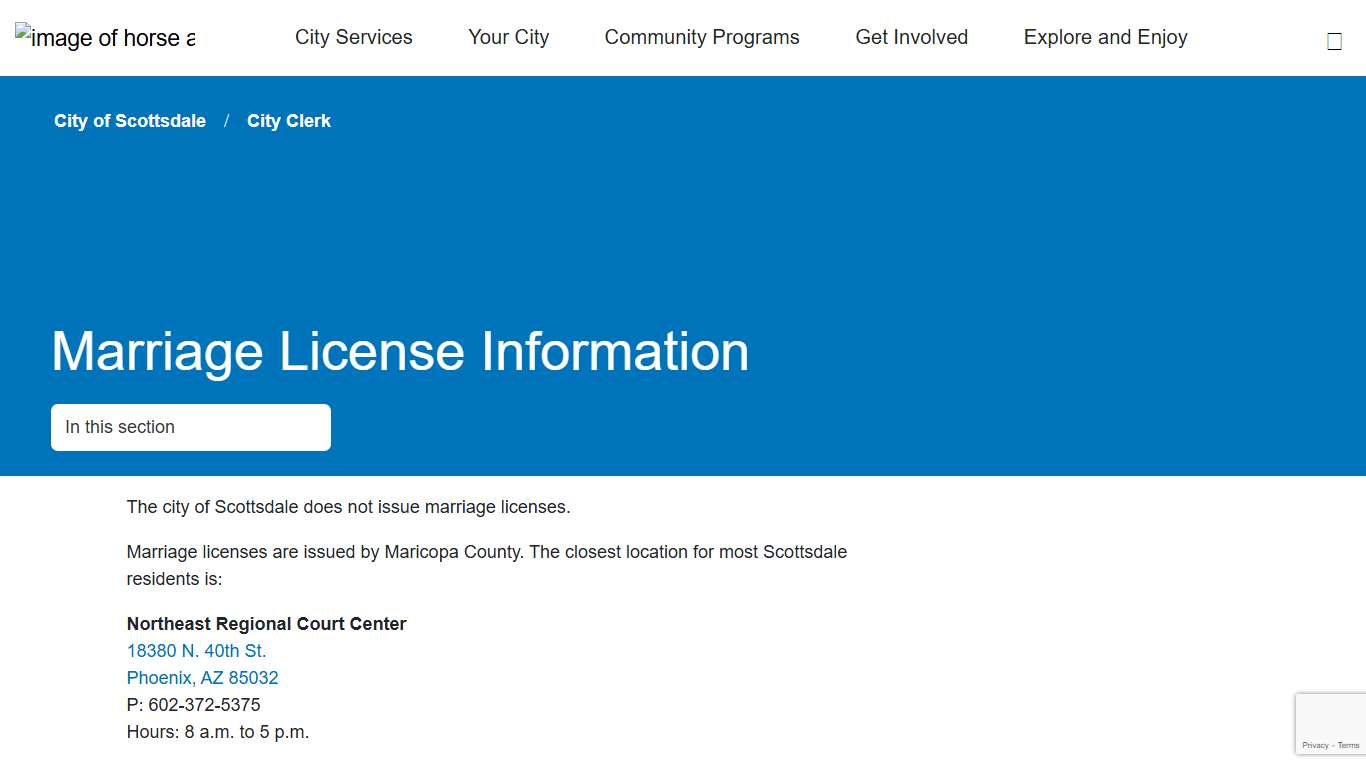 Marriage License Information | City of Scottsdale